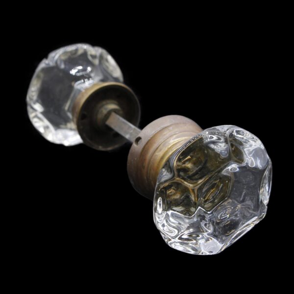 Door Knob Sets - Pair of Antique Collectors Glass X Center Doorknobs