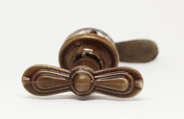 Door Knob Sets - Porcelain Over Iron French Door Lever & Handle Set