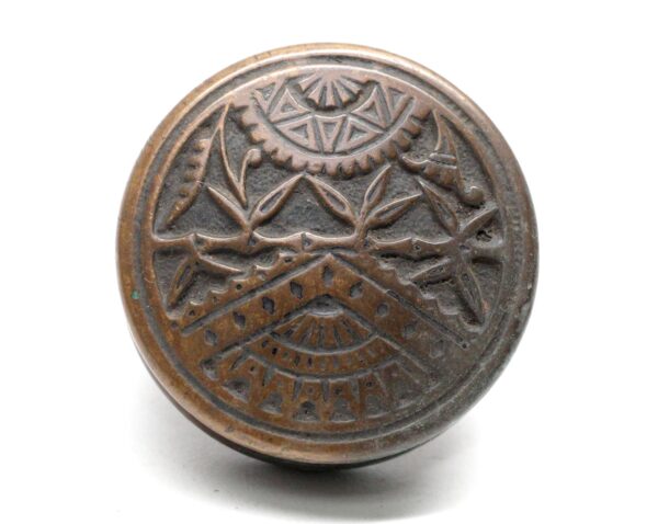 Door Knobs - Antique 1880s Branford Bronze Entry Vernacular Door Knob