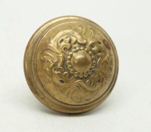 Door Knobs - Antique 1900s Gothic Brass Norwich Door Knob