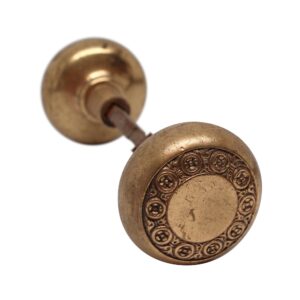 Door Knobs - Antique 1920s Brass Barrows Geneva Entry Door Knobs