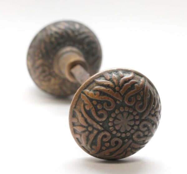 Door Knobs - Antique 4 Fold Bronze Mallory Wheeler Vernacular Door Knobs
