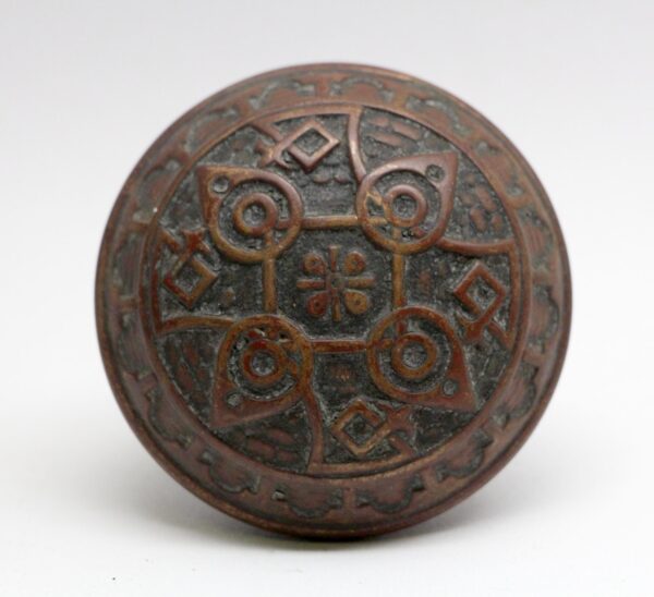 Door Knobs - Antique Bronze 1880s Vernacular Norwalk Passage Door Knob