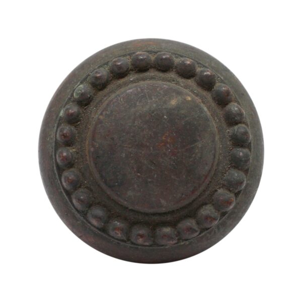 Door Knobs - Antique Concentric Beaded Bronze Interior Door Knob