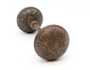 Door Knobs - Antique Corbin 6 Fold Bronze Entry Door Knobs