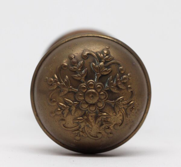 Door Knobs - Antique Norwalk Brass Floral Door Knobs