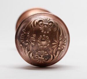 Door Knobs - Pair of Brass Vinca Reading Passage Door Knobs