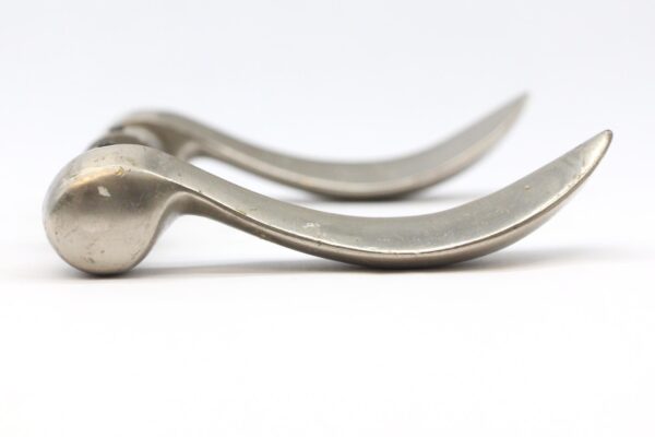 Door Knobs - Pair of Modern Nickel Plated Brass Lever Door Knobs