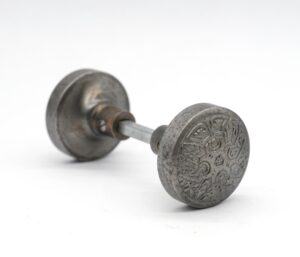 Door Knobs - Pair of Reproduction Victorian Steel 4 Fold Passage Door Knobs