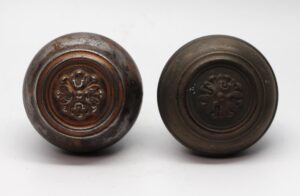 Door Knobs - Pair of Steel Concentric Roland Russell & Erwin Door Knobs