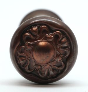 Door Knobs - Pair of Steel Reading Art Nouveau Door Knobs