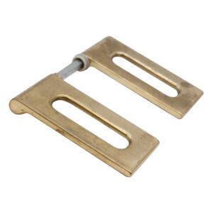 Door Knobs - Pair of Vintage Italian Modern Brass Rectangle Door Handles