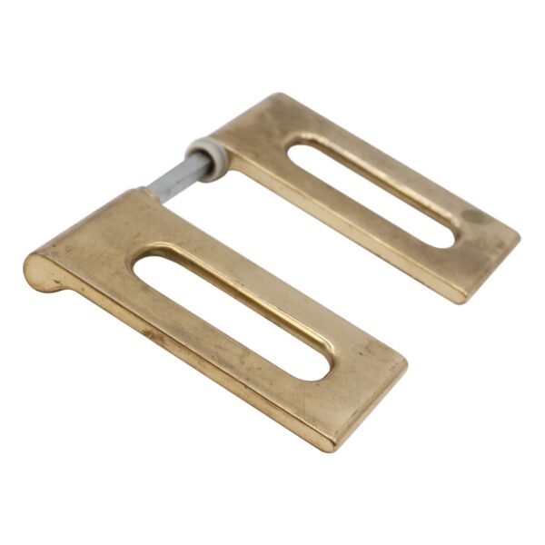 Door Knobs - Pair of Vintage Italian Modern Brass Rectangle Door Handles