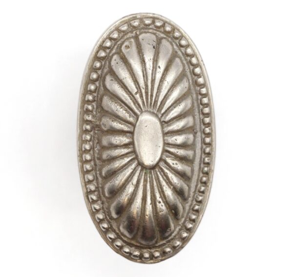 Door Knobs - Vintage Nickel Finish Brass Fluted Oval Door Knob