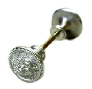 Door Knobs - Vintage Nickeled Brass Swirl Entry Door Knobs