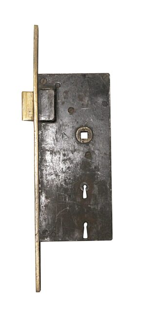 Door Locks - Antique Double Key Cast Iron & Brass Entry Door Mortise Lock