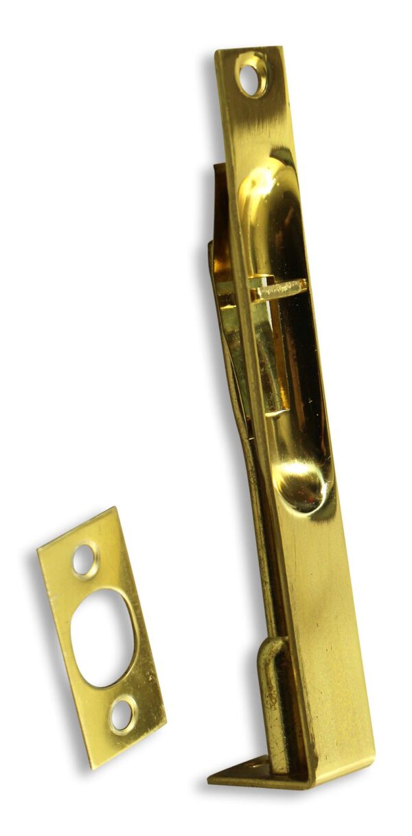 Door Locks - Vintage Polished Brass Flush Mounted Door Bolt Door Locks - Vintage Polished Brass Flush Mounted Door Bolt