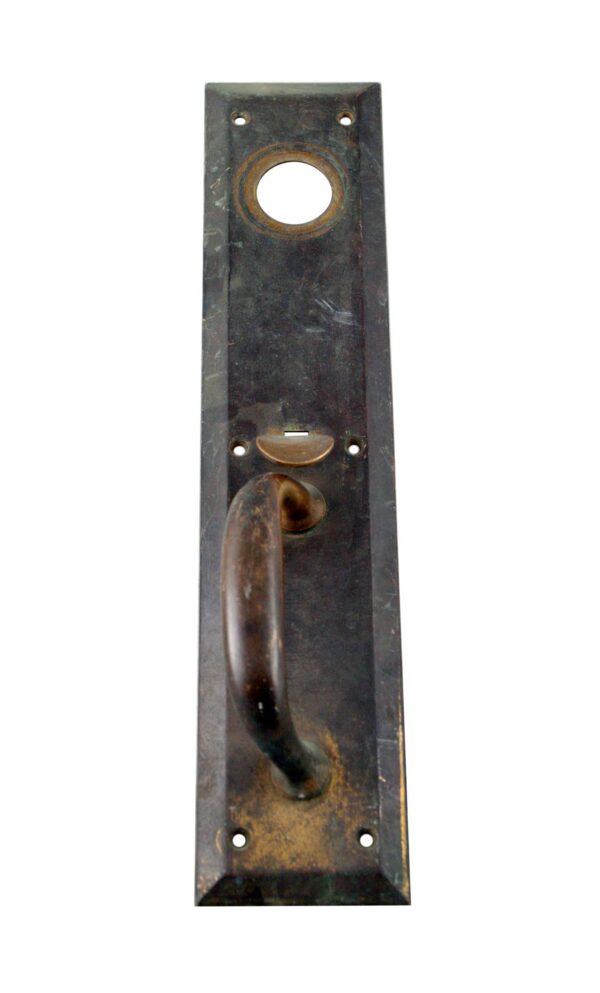 Door Pulls - Antique Classic Brass 14 in. Entry Door Pull with Lock Insert