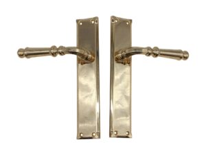 Door Pulls - Pair of Traditional Polished Brass Lever Door Knob Pulls