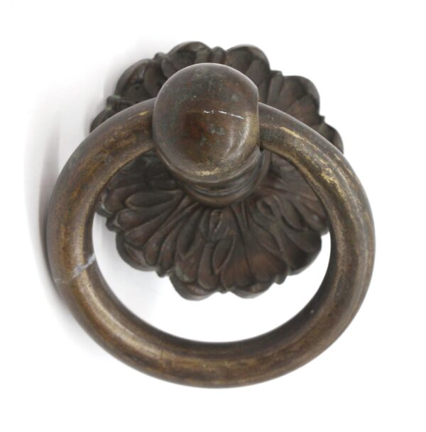 Door Pulls - Vintage Cast Bronze Floral Ring Door Pull