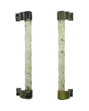 Door Pulls - Vintage European Pair of Glass & Brass Government Door Pulls