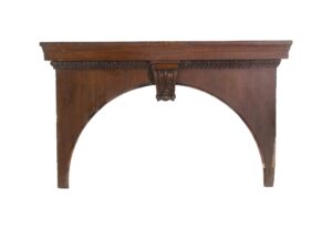 Door Surrounds - Antique Arched Oak Door Pediment with Carved Corbel