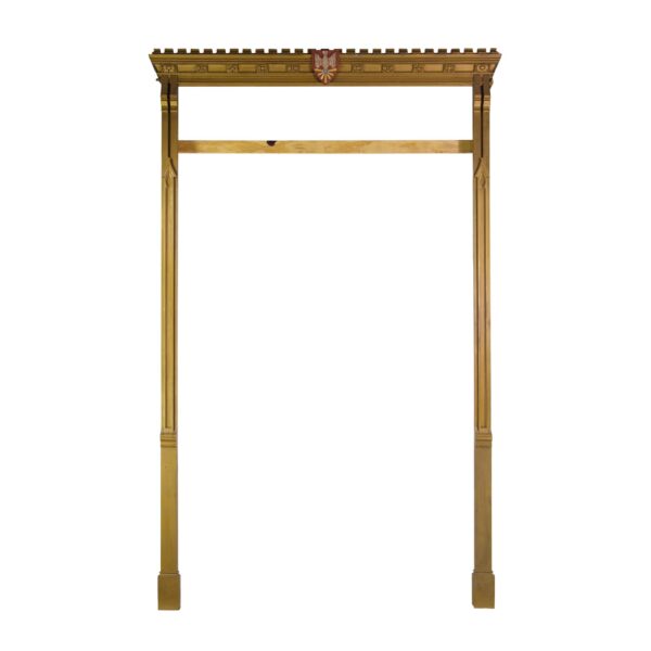 Door Surrounds - Antique Ecclesiastical Dove & Carved Gold Wood Entry Door Frame