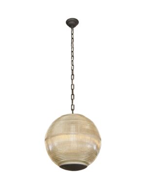Down Lights - 1970 Paris Holophane Globe Streetlight Turned Pendant Light