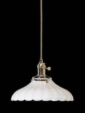 Down Lights - Custom 1920s Antique White Milk Glass 8 in. Pendant Light Down Lights - Custom 1920s Antique White Milk Glass 8 in. Pendant Light