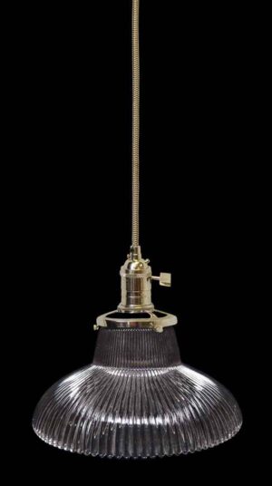 Down Lights - Custom Antique 6.25 in. Clear Holophane Kitchen Pendant Light