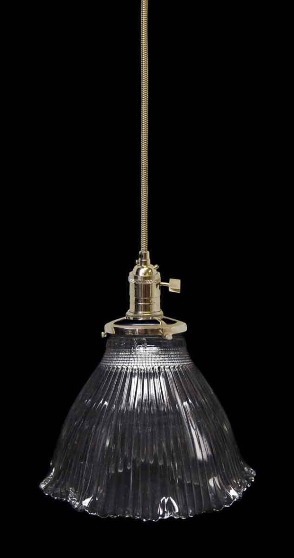 Down Lights - Custom Antique Clear 6.375 in. Holophane Kitchen Pendant Light
