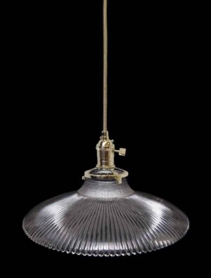 Down Lights - Custom Antique Clear 8.75 in. Holophane Pendant Light