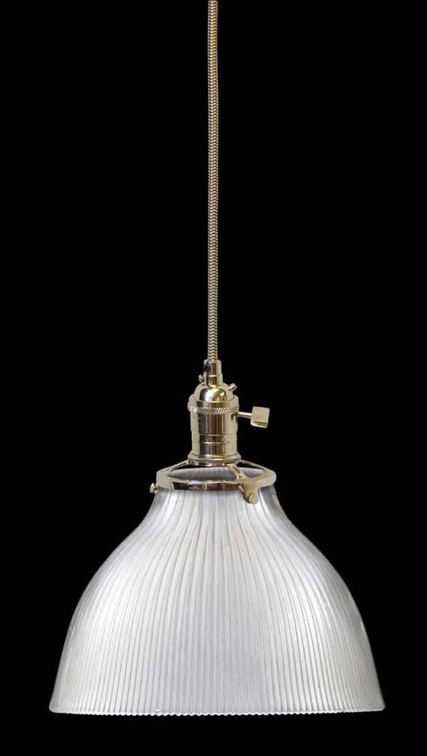 Down Lights - Custom Antique Holophane 7.5 in. Clear Glass Pendant Light
