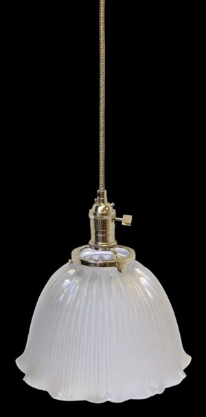 Down Lights - Custom Antique Holophane 9.25 in. Clear Glass Pendant Light