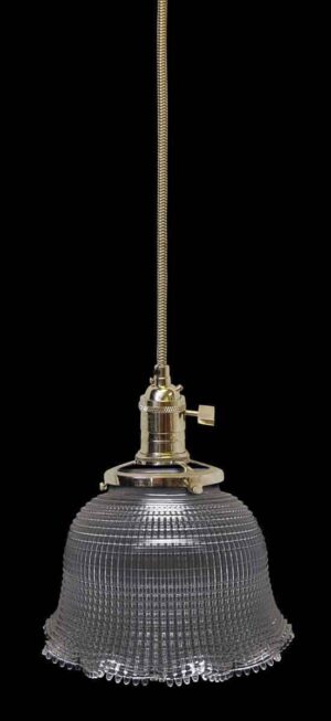 Down Lights - Custom Antique Holophane Glass 6 in. Kitchen Pendant Light