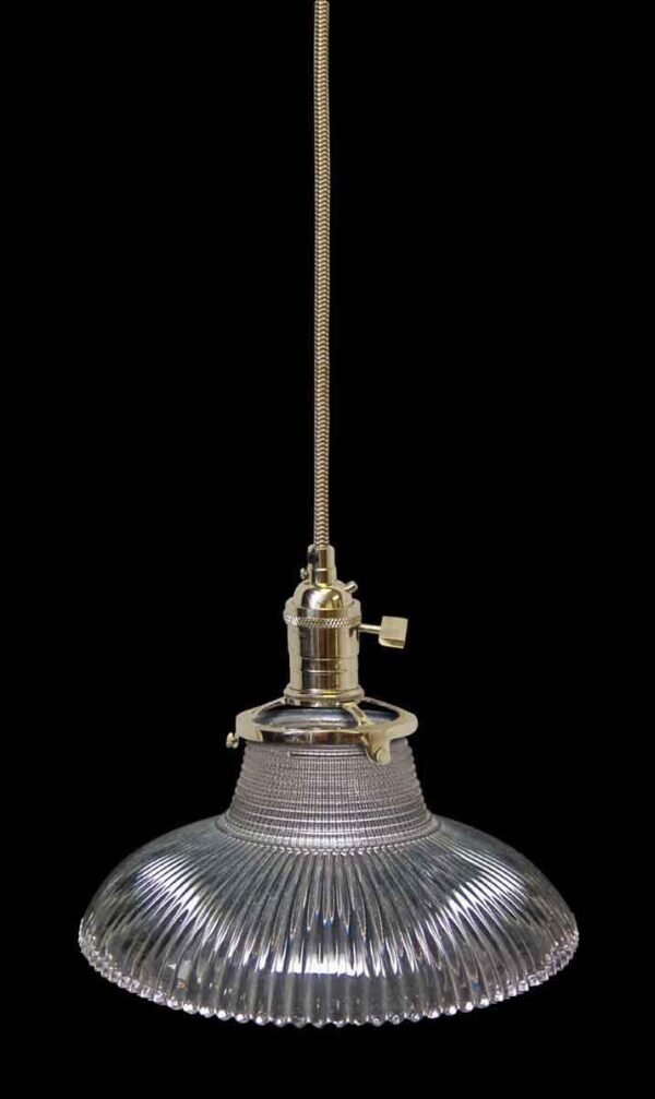 Down Lights - Custom Light Purple Antique 6.25 in. Holophane Pendant Light