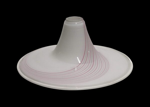 Down Lights - Handblown Murano Glass Pendant Light - White Flat Brim