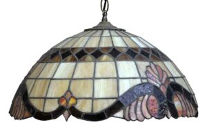Down Lights - Traditional Tiffany Style Brown & Beige Stained Glass Pendant Light