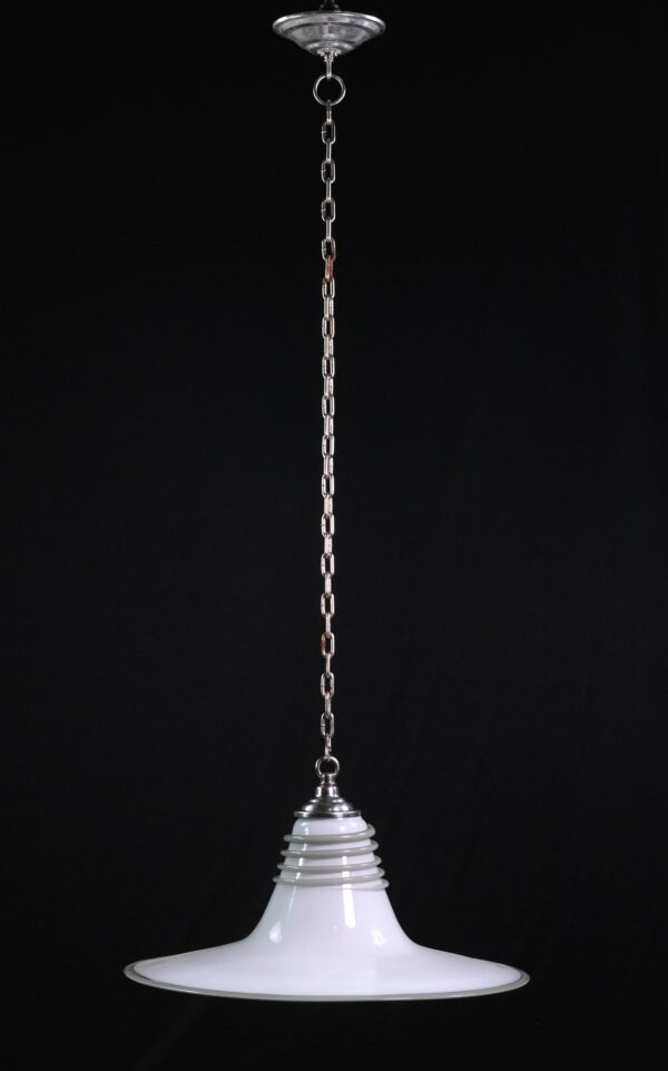 Down Lights - Vetri Murano Hand Blown Glass Nickeled Chain Pendant Light
