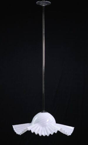 Down Lights - Vetri Murano Hand Blown White Swirled Pendant Light