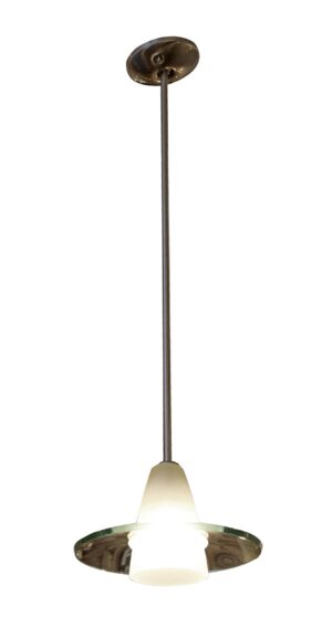 Down Lights - Vintage Modern Frosted Clear 12 in. Glass Pendant Light