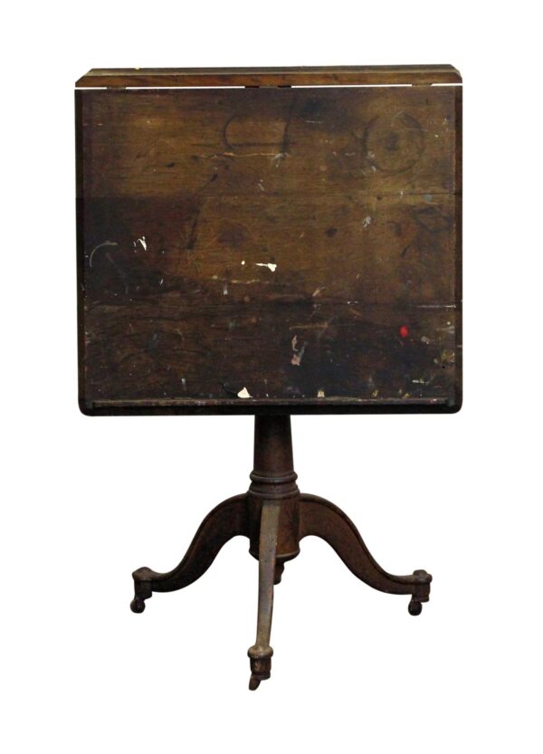 Drafting Tables - Antique Wooden Drafting Table with Cast Iron Base