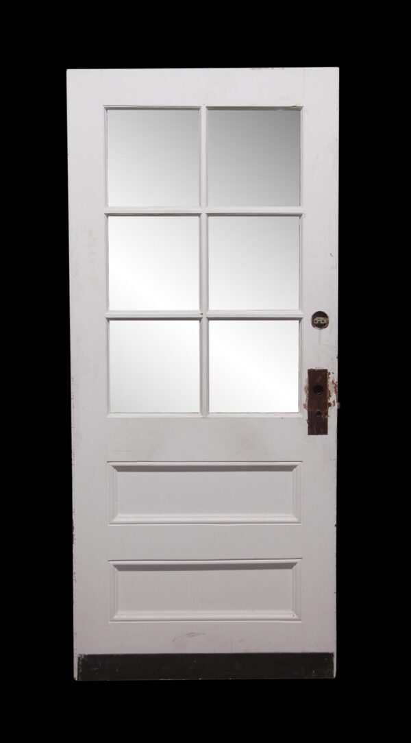 Entry Doors - 6 Glass Pane Wooden Door