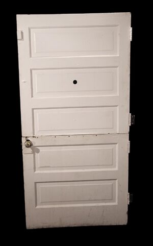 Entry Doors - Antique 5 Pane White Wood Dutch Door 84.5 x 41.75