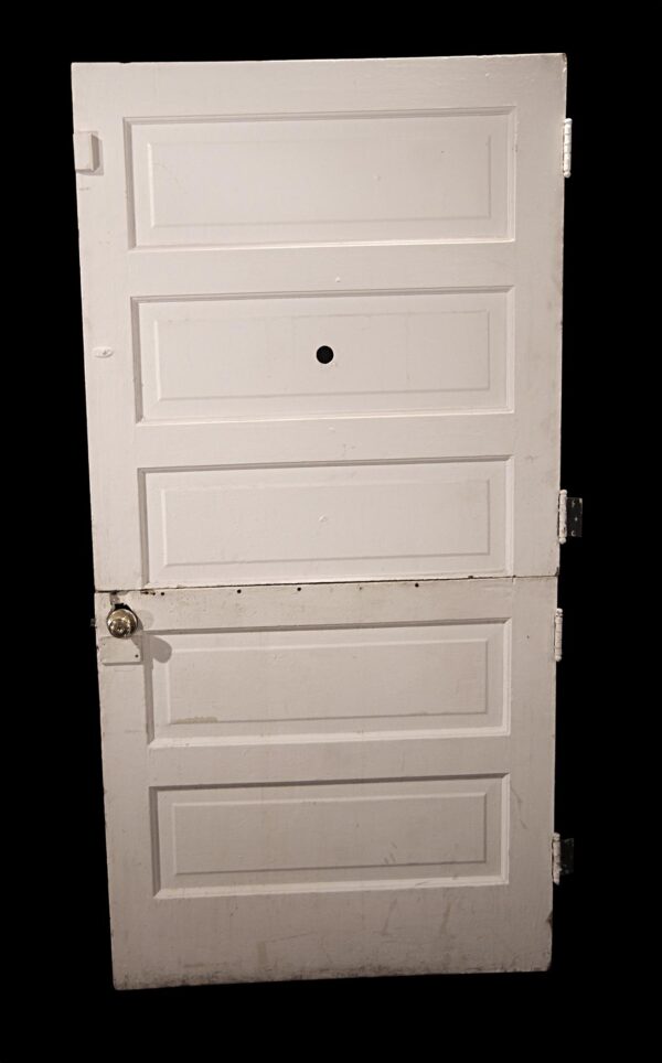 Entry Doors - Antique 5 Pane White Wood Dutch Door 84.5 x 41.75