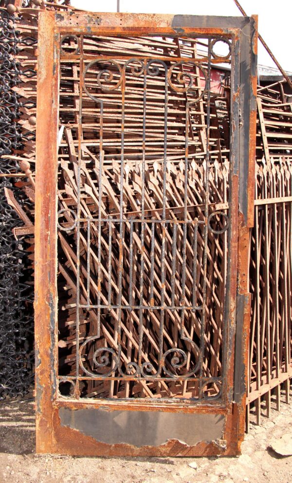 Entry Doors - Antique Wrought Iron Entry Door 82 x 39.5