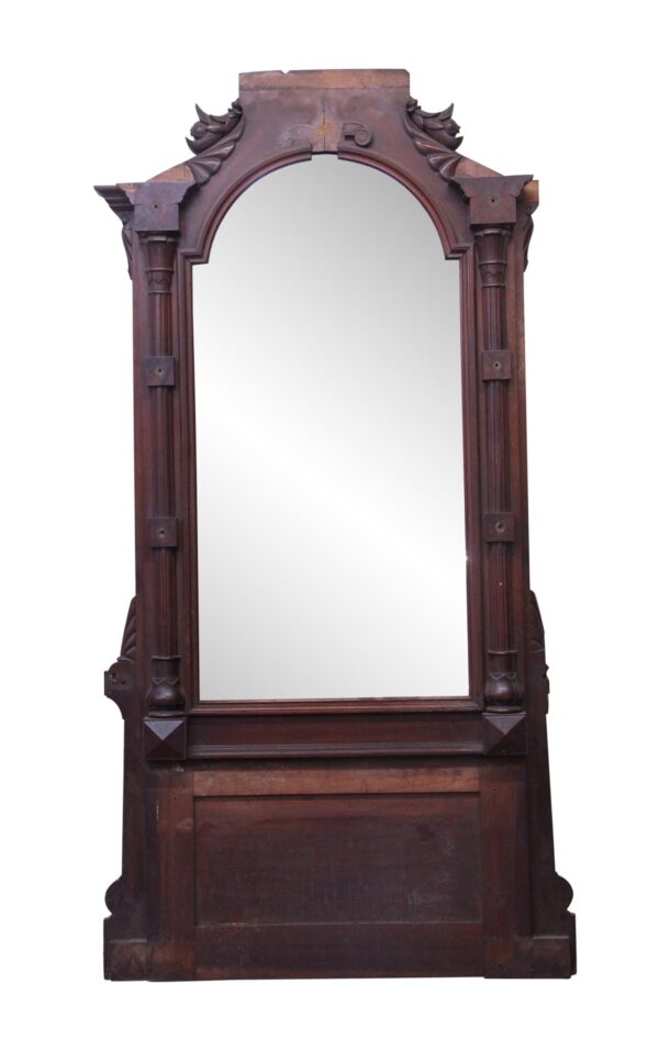 Entry Way - Antique Tall Mahogany Hall Mirror