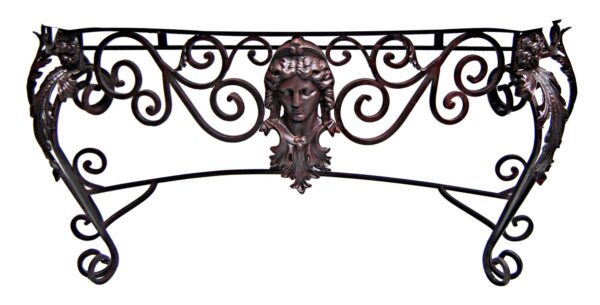 Entry Way - Figural Iron Console with Antique Marble Top