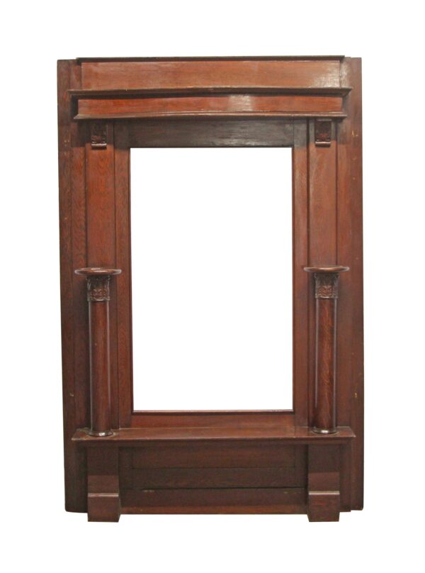 Entry Way - Wooden Entryway Hall Tree with Mirror and Columns