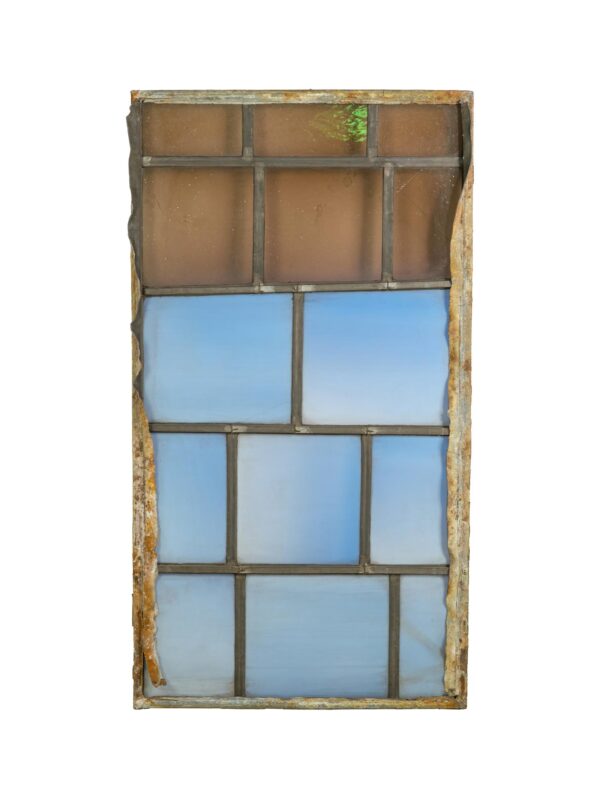 Exclusive Glass - Robert Sowers Red & Blue Mid Century JFK Glass Window